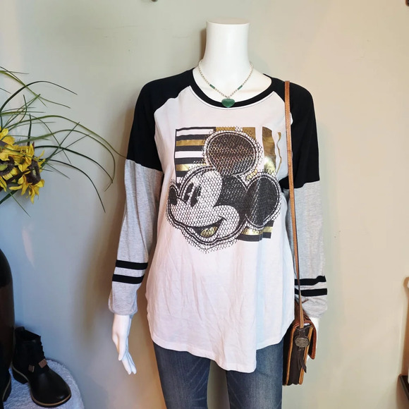 Mickey Mouse Sequin Long Sleeve Shirt - Picture 2 of 6